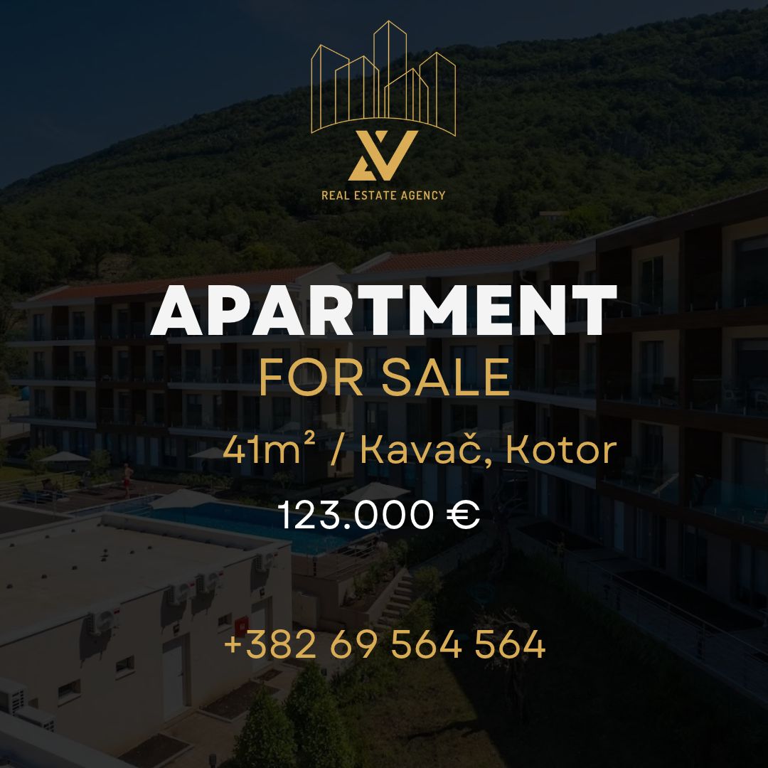 Two-Bedroom Apartment with Sea View for Sale – Kavač, Kotor (41 m²)