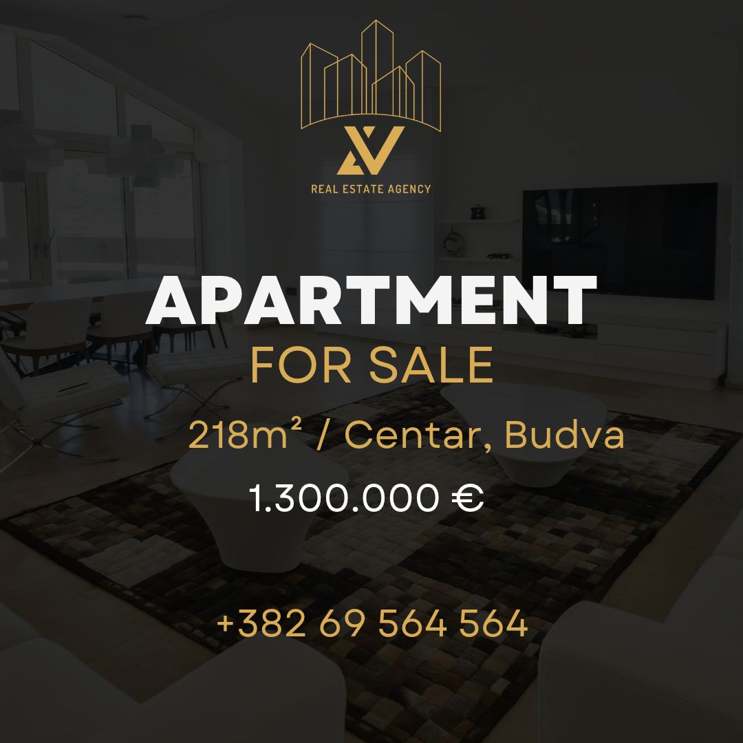 Luxury Three-Bedroom Apartment for Sale – Budva Center (218 m²)