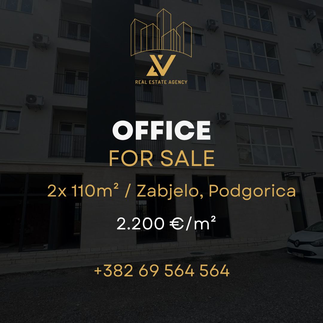 Poslovni prostori na prodaju – Zabjelo, Podgorica (110 m² i 220 m²)